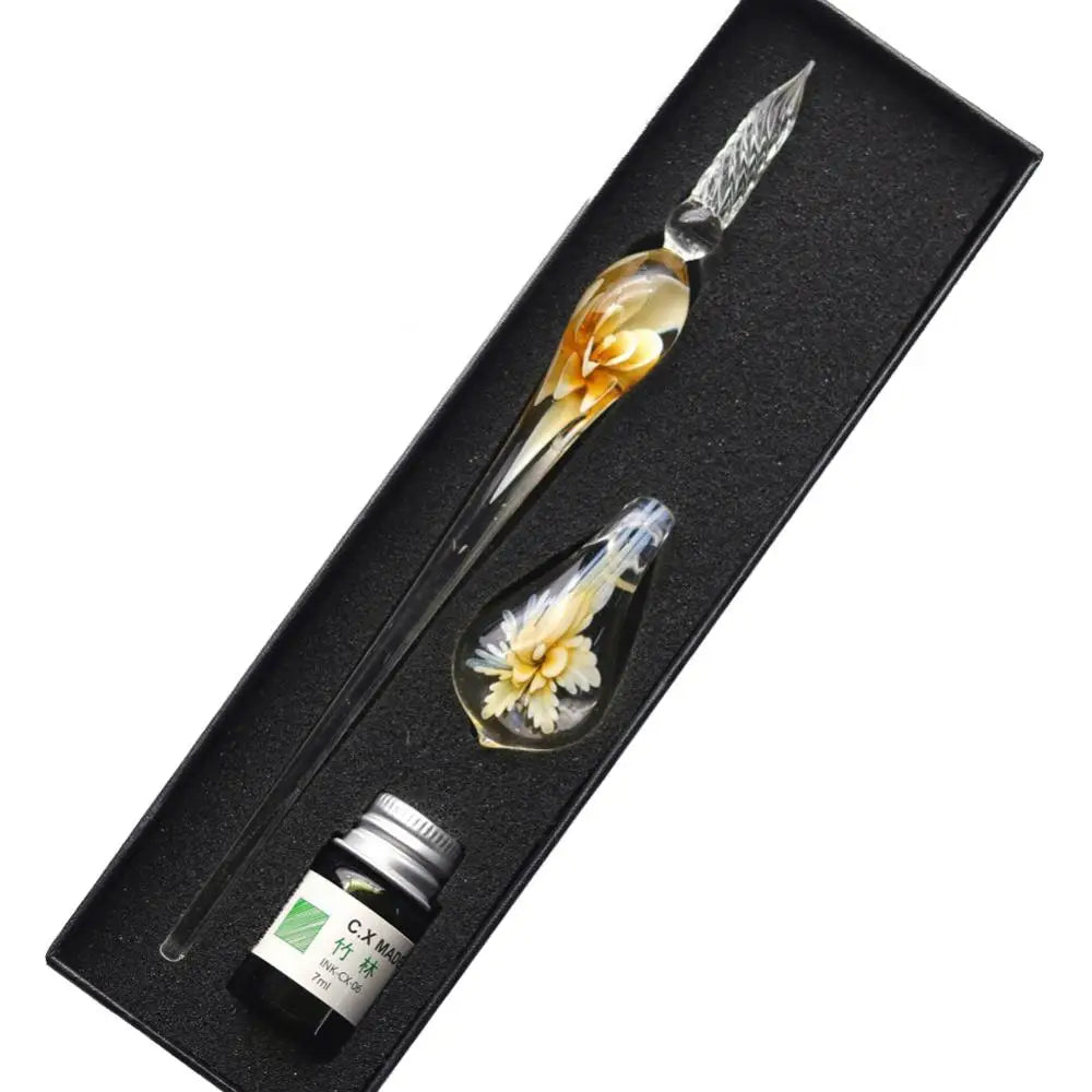 Dip Pen Floral Vintage Glass Dip Signature Fountain Pen