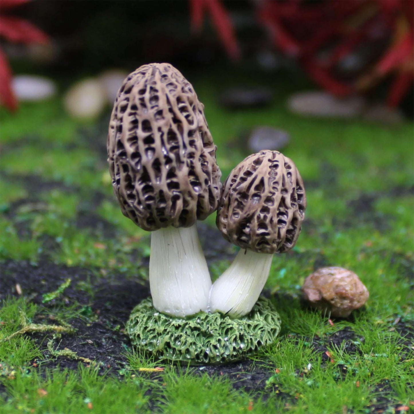 Mini Artificial Mushroom Figurine, Resin