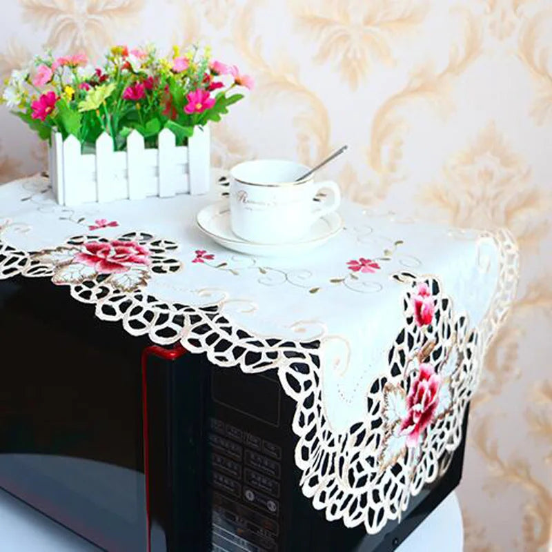 Luxury Satin Rose Embroidery Table Runner