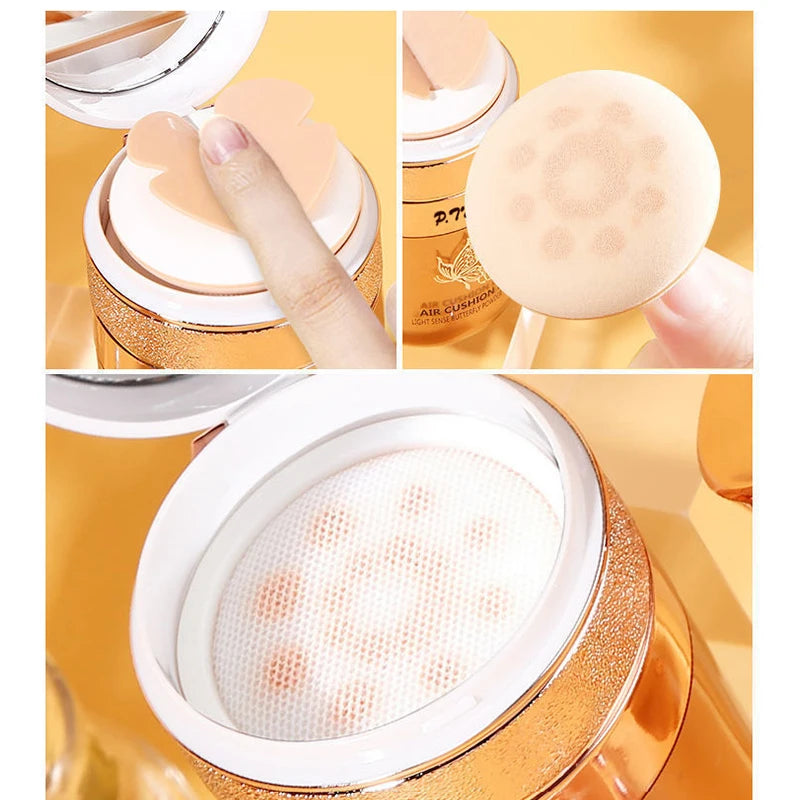 Air Cushion BB Cream Butterfly Powder Puff Moisturizing Foundation Concealer