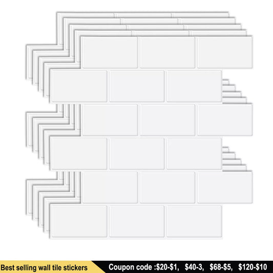 3d Subway Wall Tiles Strong Adhesive Wall Stickers  12x12in