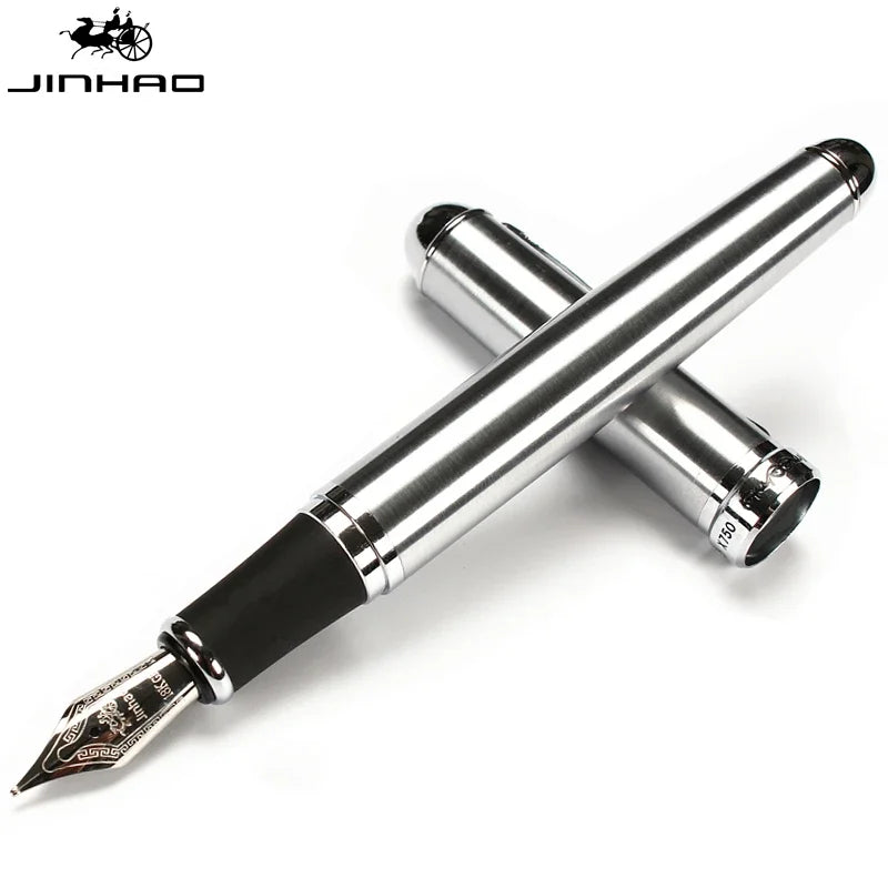 Jinhao X750 Classic Style Silver Clip Metal Fountain Pen 0.5mm Nib