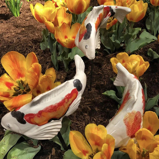 1 Pc Ceramic Garden Koi Resin Crafts Lawn Decorative Ornaments