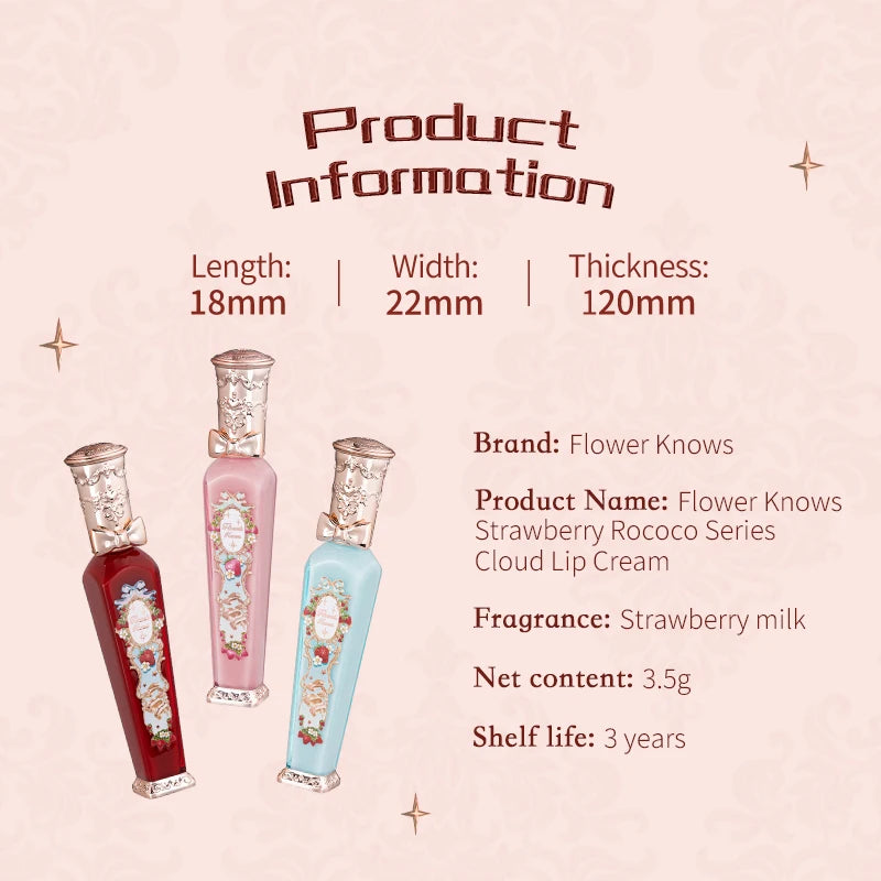 Flower Knows Strawberry Rococo Series Cloud Lip Cream