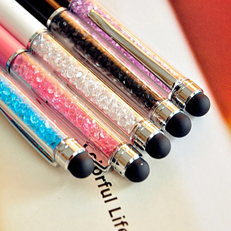 Diamond Crystal Ballpoint Pens + Stylus Pen, 2 in 1 5Pcs/Lot