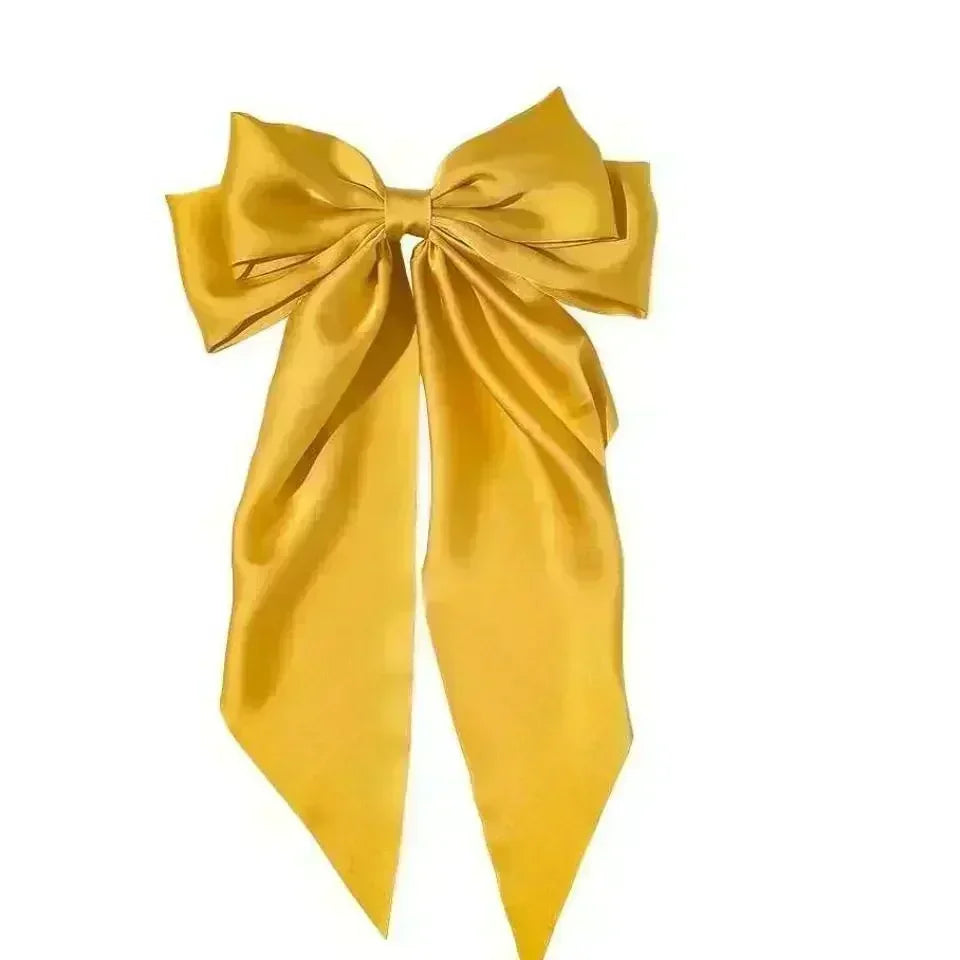 Two-layers Bowknot Streamer Hairpin Satin Ribbon Barrette