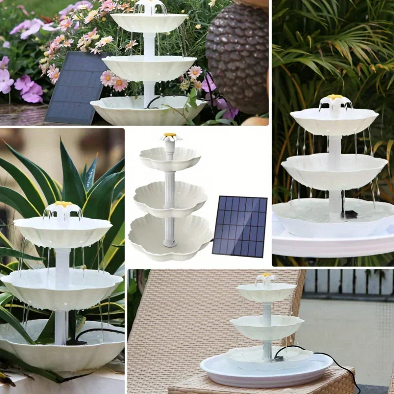 Solar Bird Bath Water Fountain Detachable