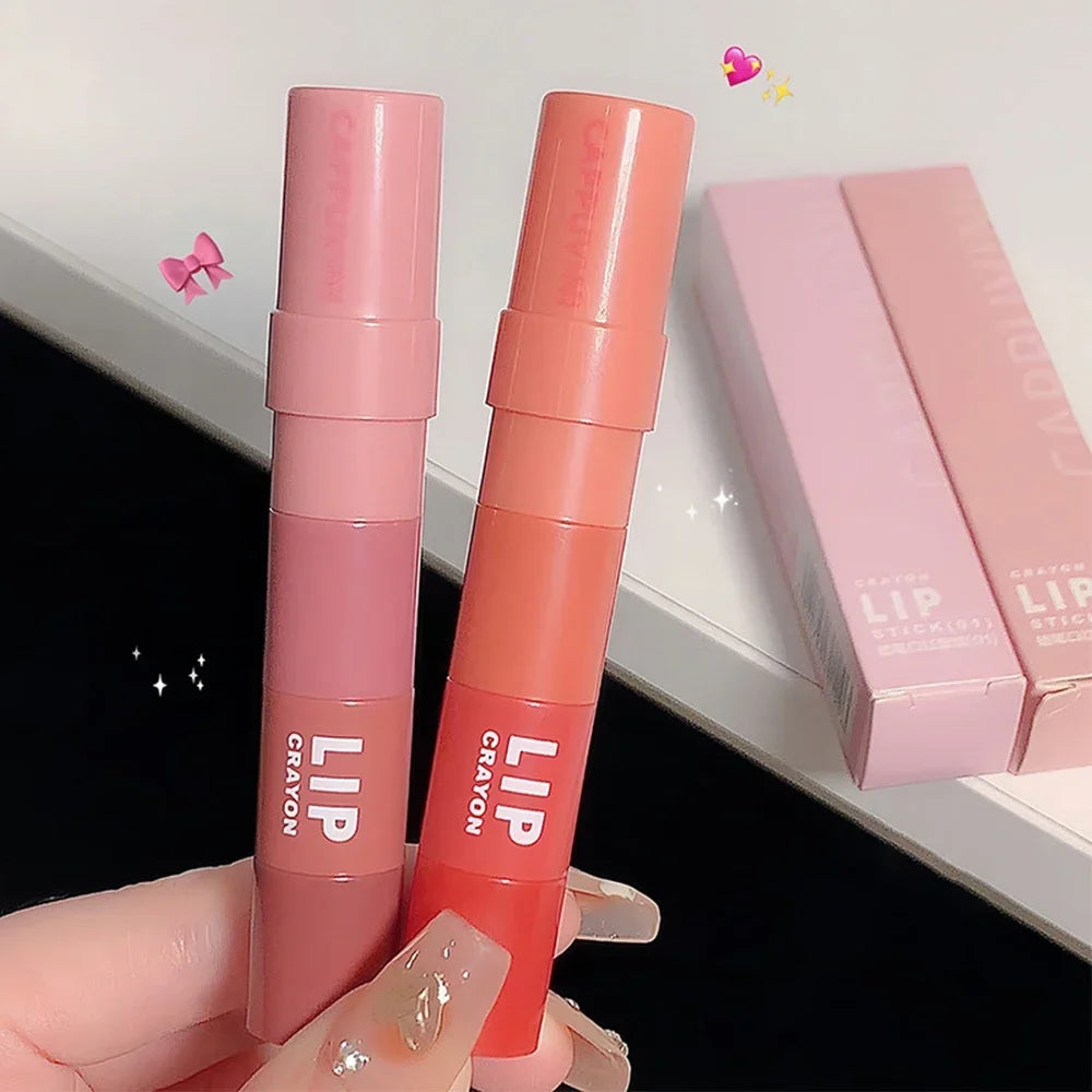 4 Colors In-1-Matte Lipstick Pen, Nude Pink Matte Lip Gloss, Waterproof