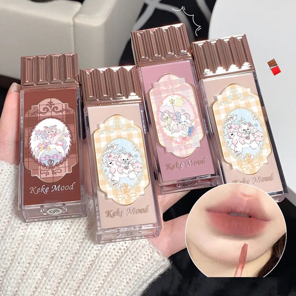 Flower Knows Chocolate Shop Cloud Lip Cream Delicate Clear Thin Autumn And Winter Milk Tea Color