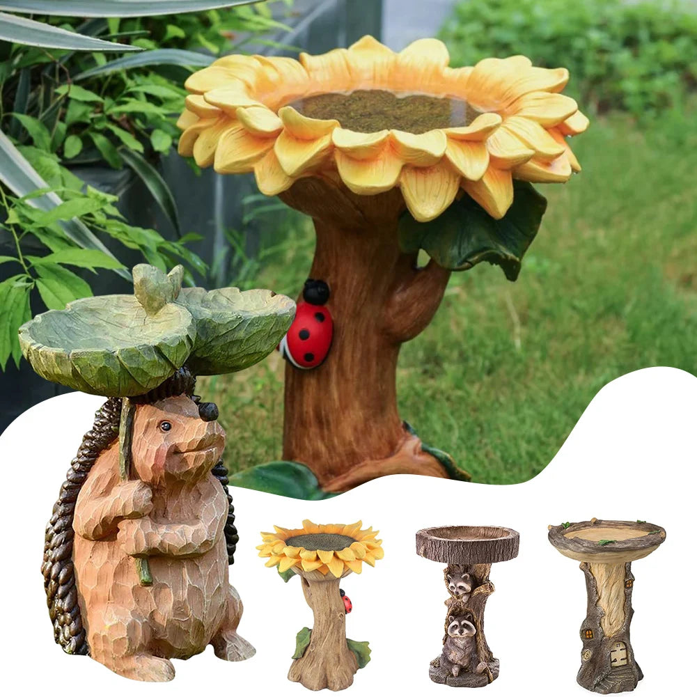 Raccoon Garden Bird Bath