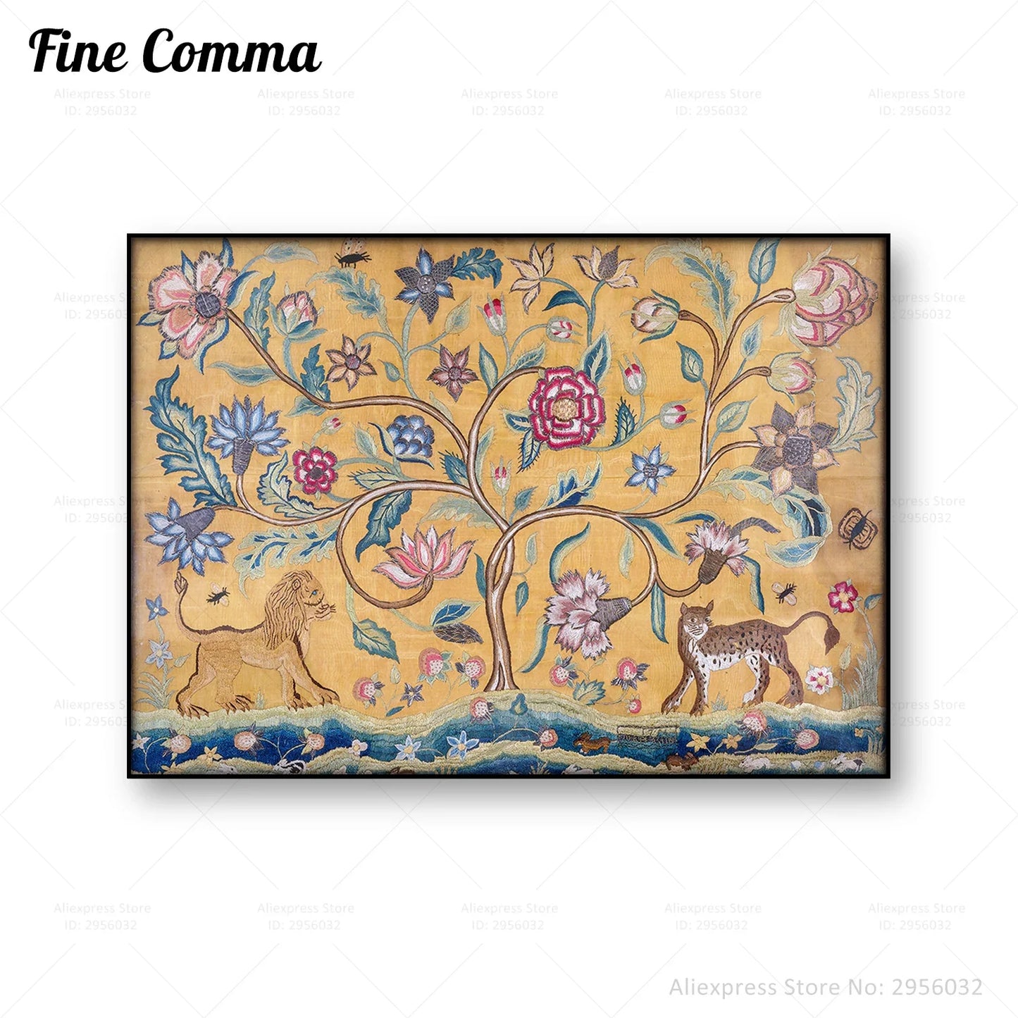 Tree of Life Vintage Poster Antique Canvas Painting Print