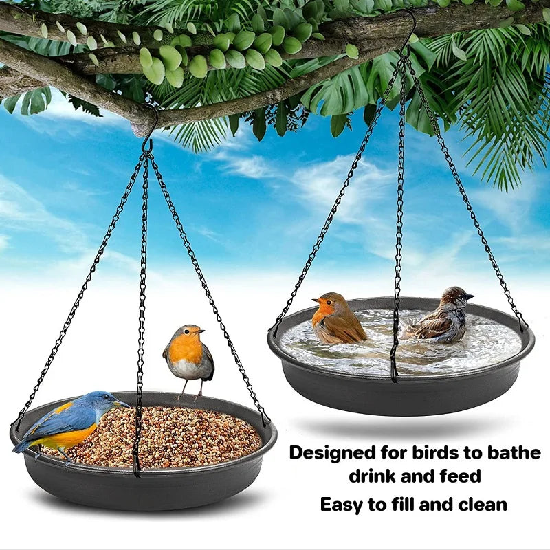 Hanging Bird Feeding Tray Garden Decoration Outdoor Bird Bath Tray Water Drinker Outdoor Garden Yard Decor Pet Feeder