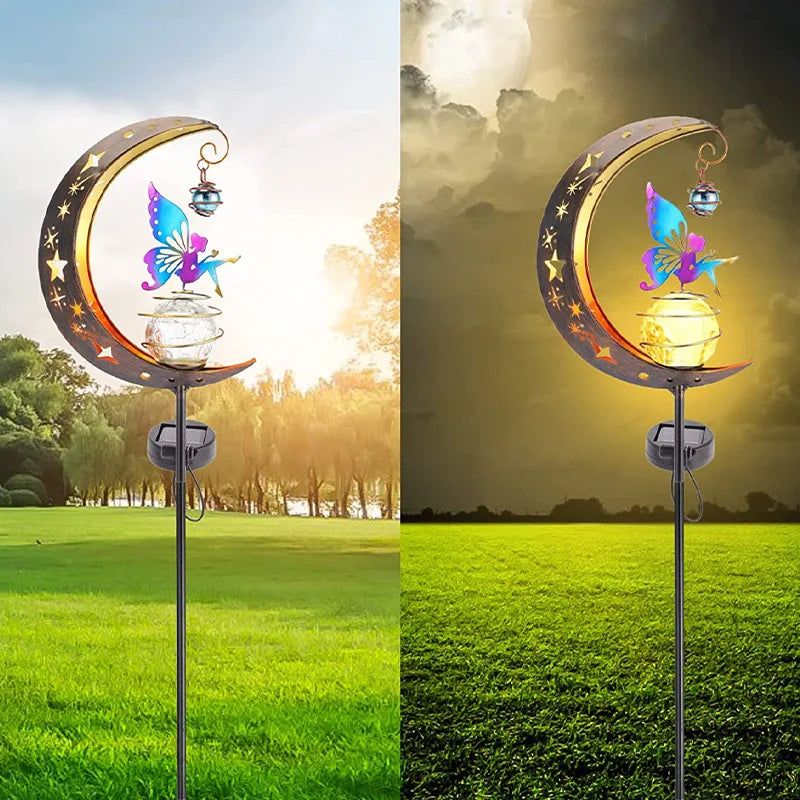 Animal Fairy Moon Solar Light Lawn Outdoor Ornament