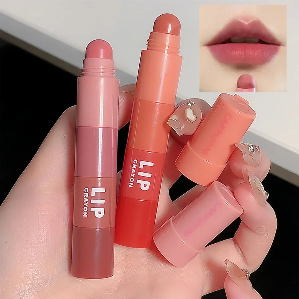 4 Colors In-1-Matte Lipstick Pen, Nude Pink Matte Lip Gloss, Waterproof