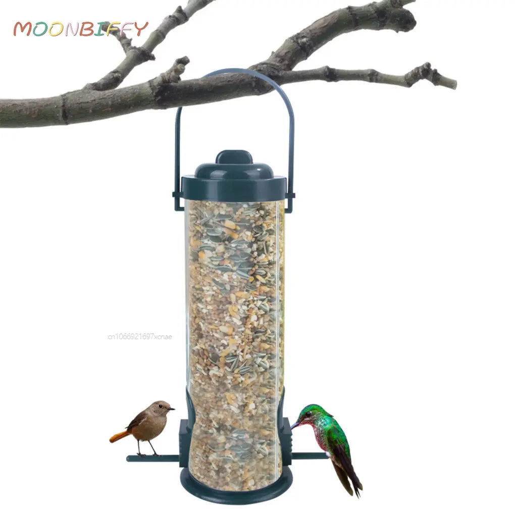 Pet Bird Feeder Outdoor Hanging Pet Food Dispenser Multiple Holes Bird Feeder Automatic Foot Feeding Tool for Flying Animals 1pc