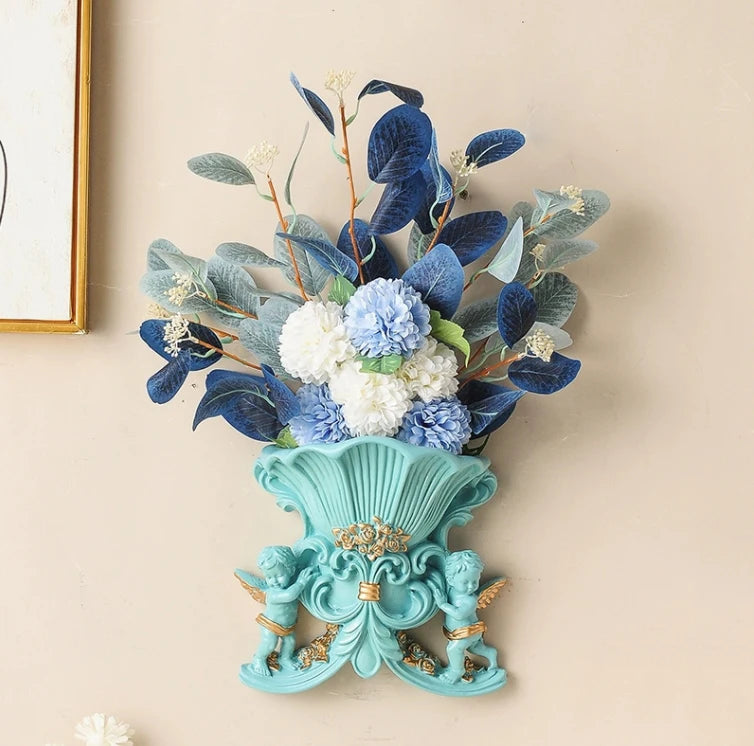 European Resin Angel Wall Vase, 2 sizes, many colors