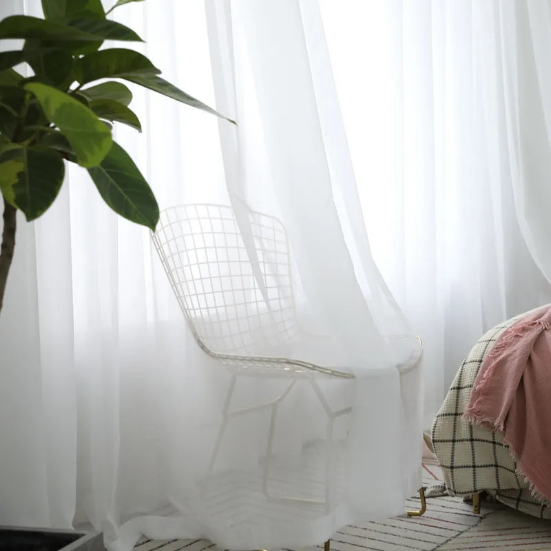 White Modern Sheer Curtains