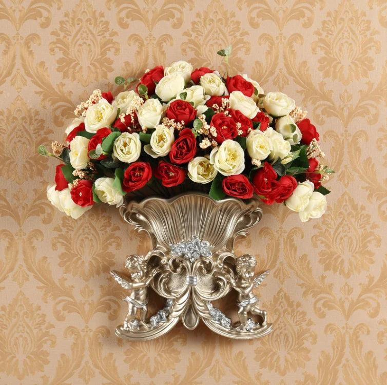 European Resin Angel Wall Vase, 2 sizes, many colors