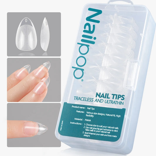 Nailpop Extra Short Nail Capsule Half Matte Fake Nail Tips Full Cover Acrylic Artificial Nails 600/120pcs