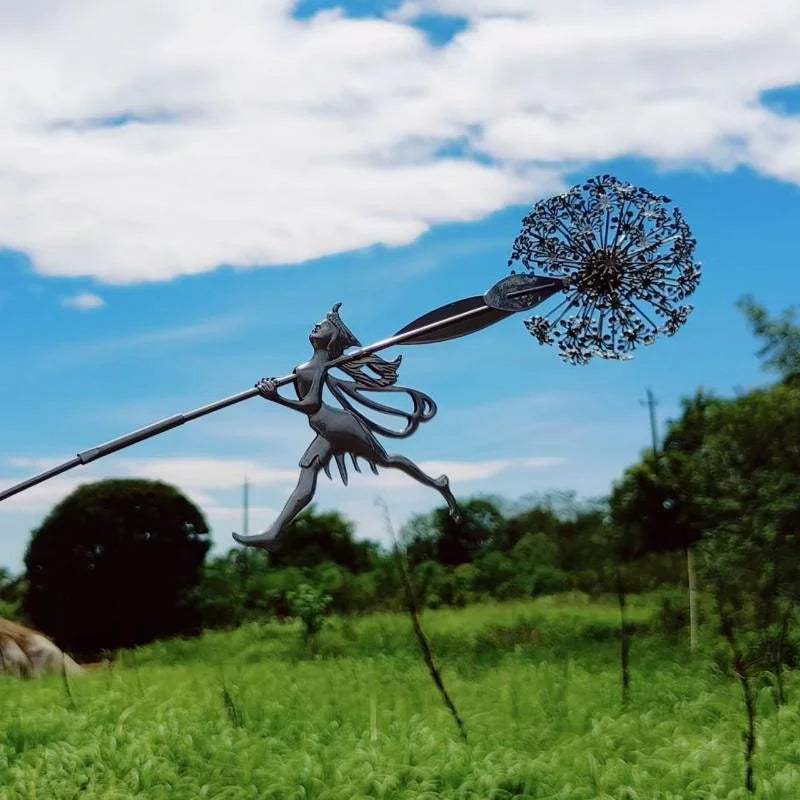 Garden Decorative Fairies and Dandelions Dance Together