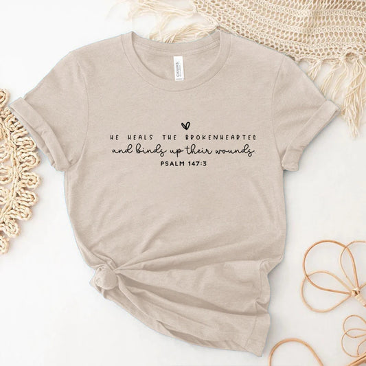 He Heals The Brokenhearted Christian T-shirt