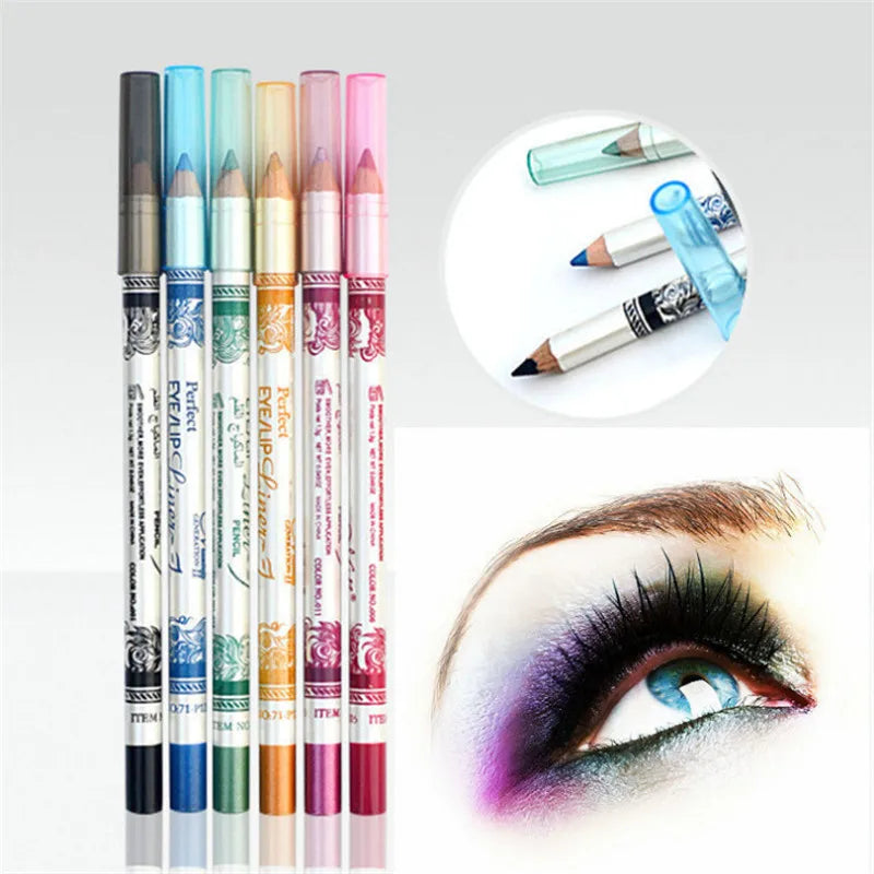 12 Pcs/Set Long Lasting Pigment Eye Liner Pencil, 12 Colors