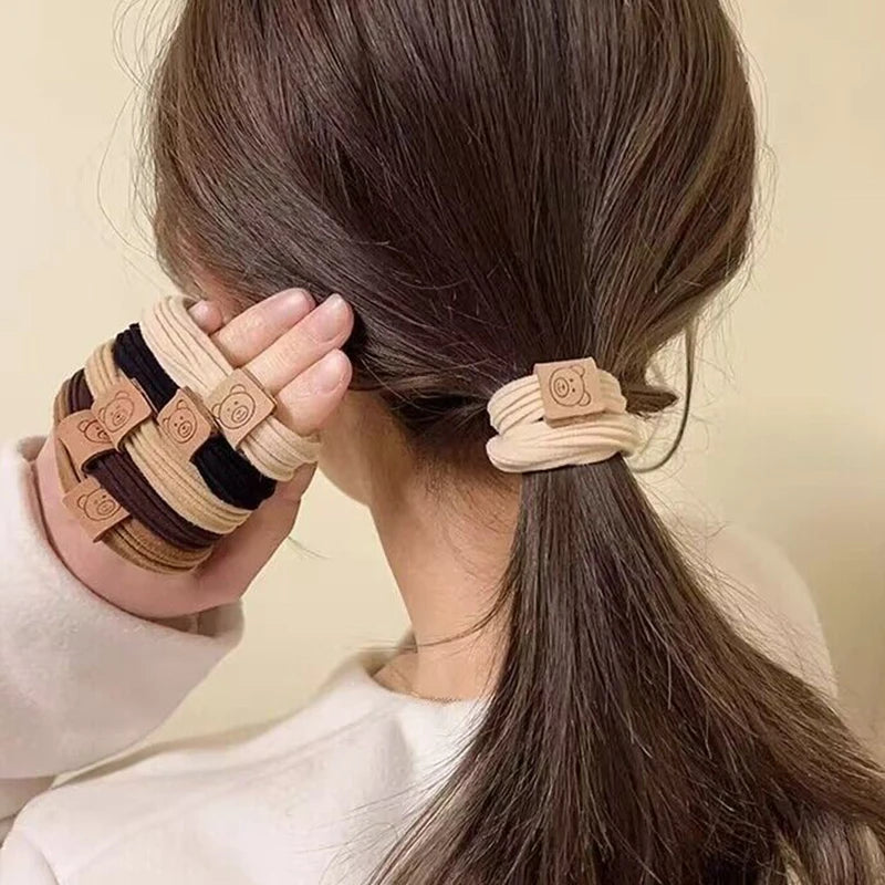 10Pcs/Lot Women Girl Simple Elastic Hair Bands Scrunchie Ponytail Holder Rubber Hair Ties Fashion Headband Hair Accessories