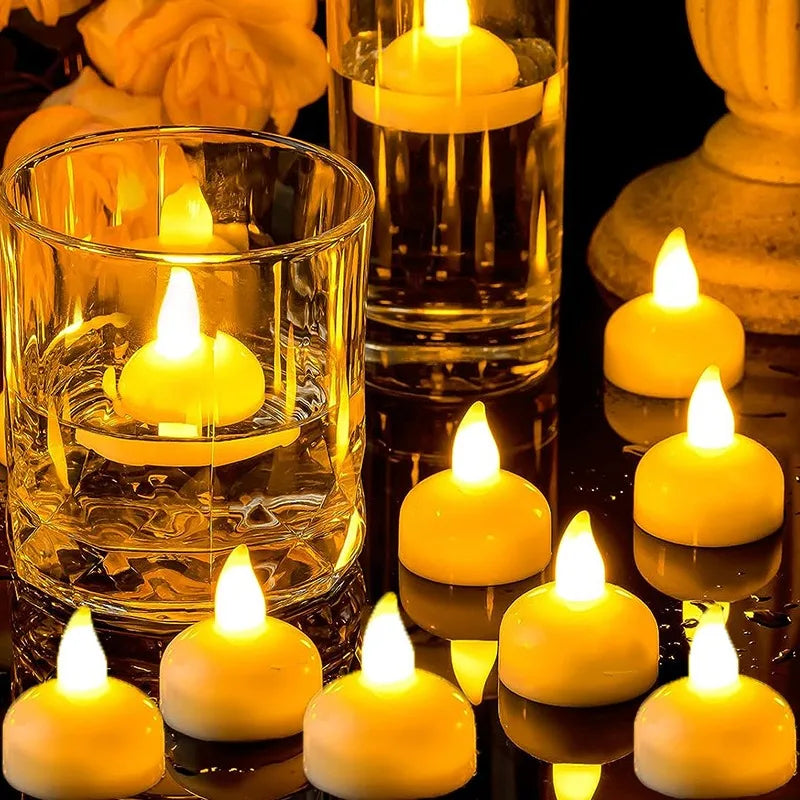 LED Flameless Floating Candle Battery Operated Waterproof Tealights