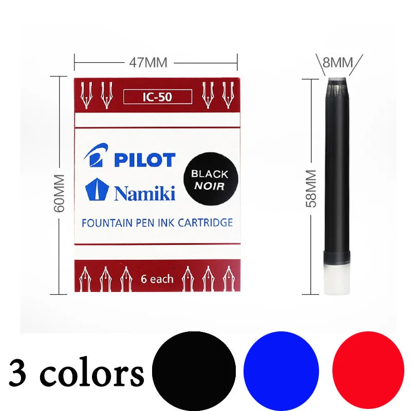 PILOT Fountain Pen Cartridge IC-50 Carbon-free Ink for78G 88G Portable Ink Bag Refill Replacement