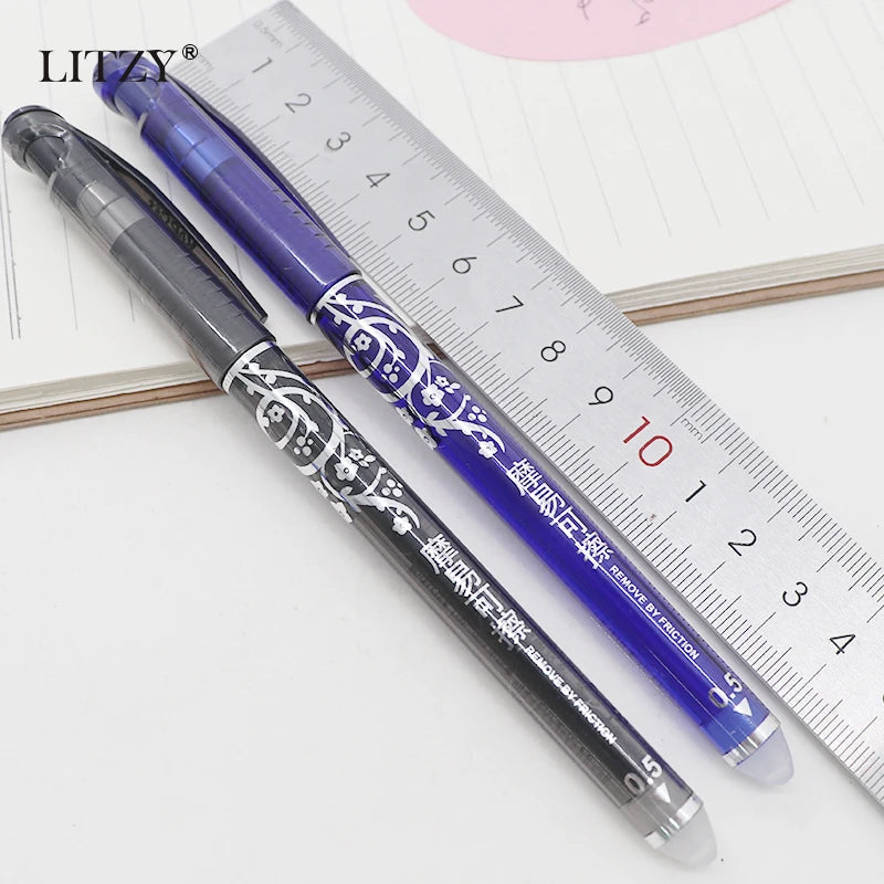 Erasable Pen Set Washable Handle Blue Black Ink Writing Gel28Pcs/Lot