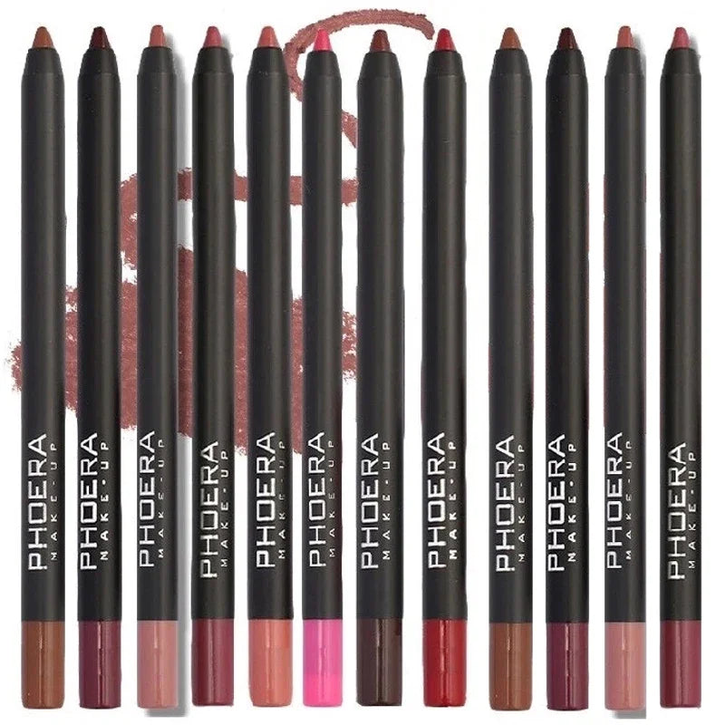 Waterproof Matte Lipliner Pencil, 12Colors