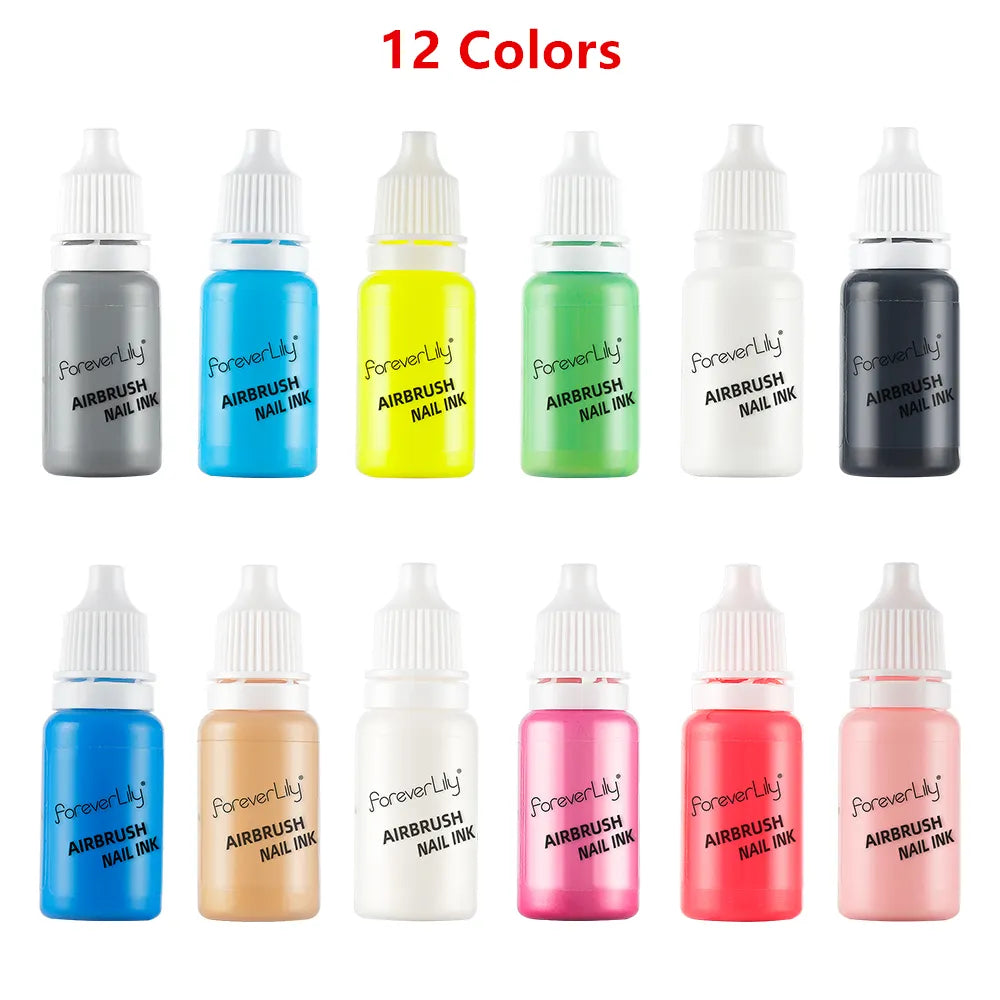 12Colors/Set 10ML Nail Polish Paint Use For Airbrush