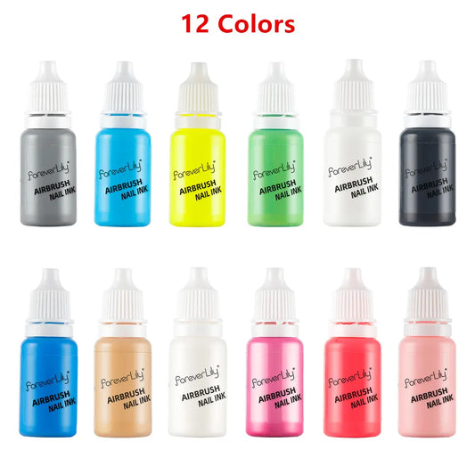 12Colors/Set 10ML Nail Polish Paint Use For Airbrush