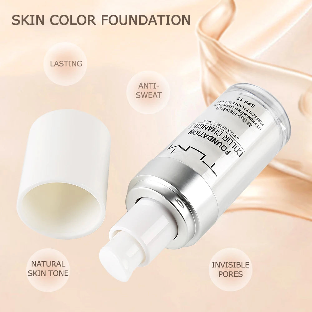 Color Changing Liquid Foundation, Hydrating, Long Lasting 30ml