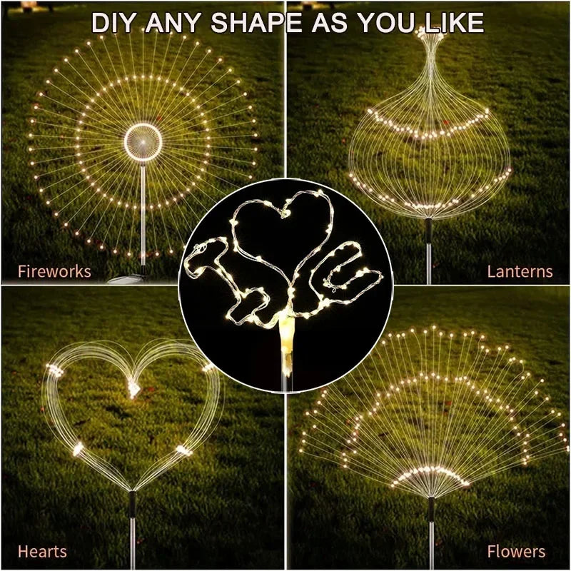 LED Solar Firework Lights Garden Decoration Fairy Lamps Waterproof