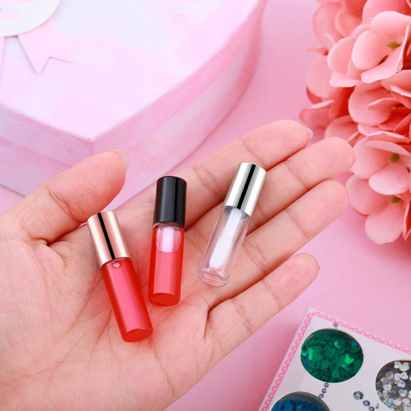 Empty Rose Gold Lip Gloss Tube Plastic Refillable, 50~10pcs 1.2ML