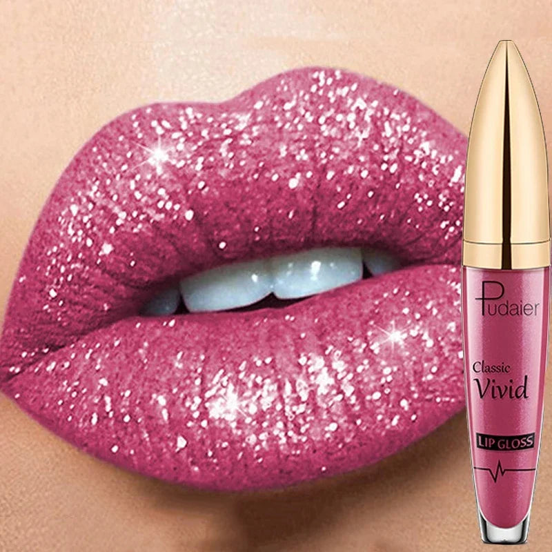 Glitter Lipstick Diamond Lip Gloss , waterproof, 18 Colors