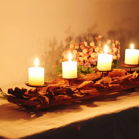 Vintage Wooden Candle Holder