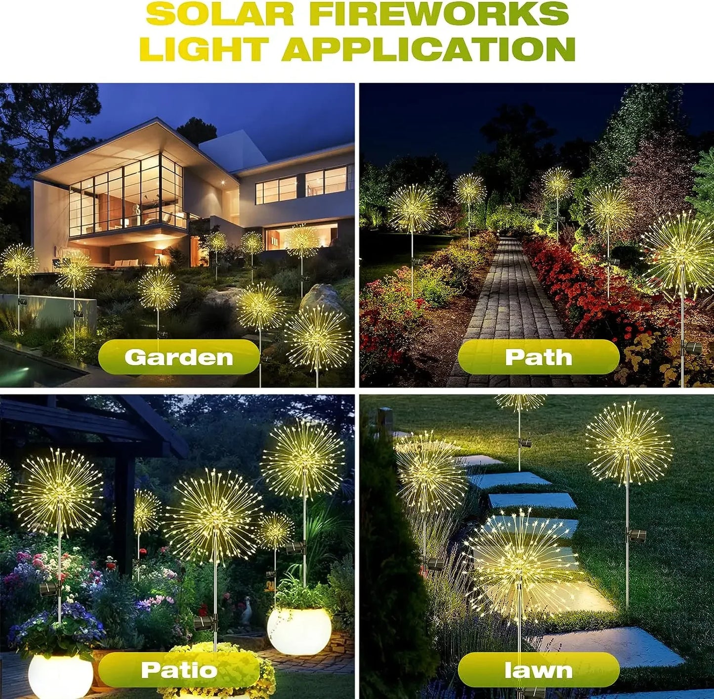 LED Solar Firework Lights Garden Decoration Fairy Lights Waterproof