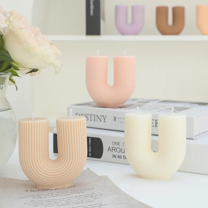 Decorative U-Shaped Geometric Scented Candles