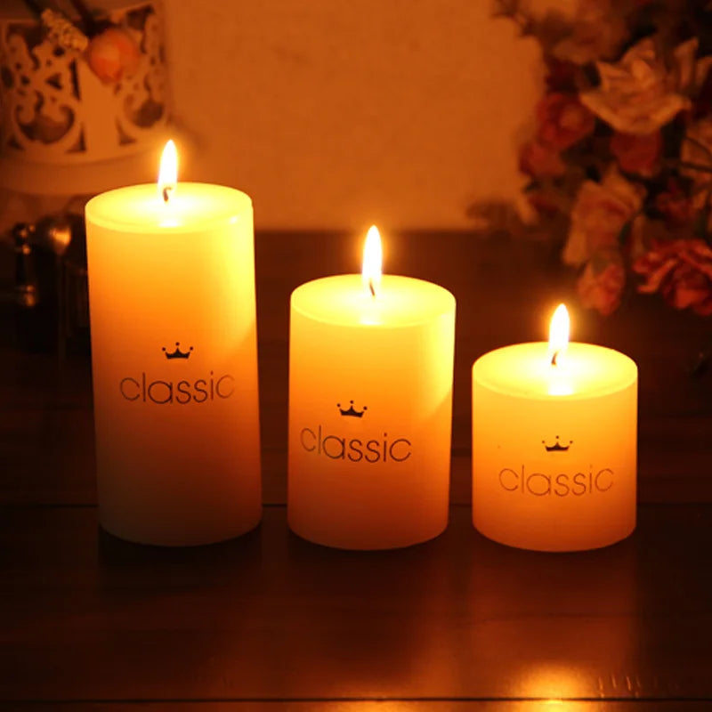 Scentless Ivory White Pillar Candles