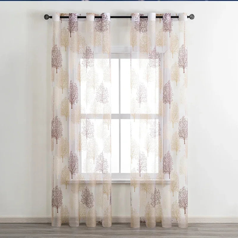 Coffee Small Sheer Tulle Curtains