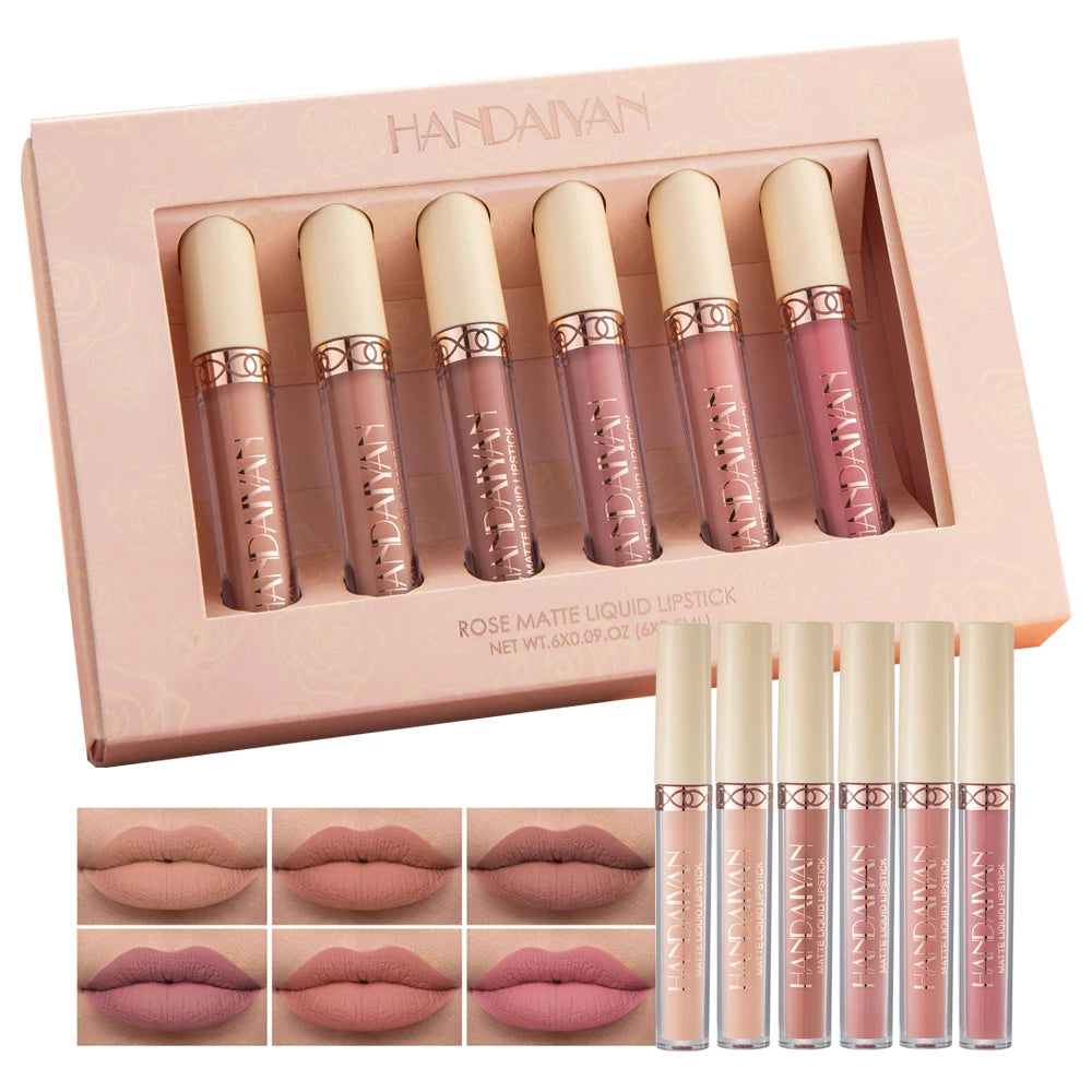 Matte Liquid Lipstick Kit 6 Colors/box, Waterproof