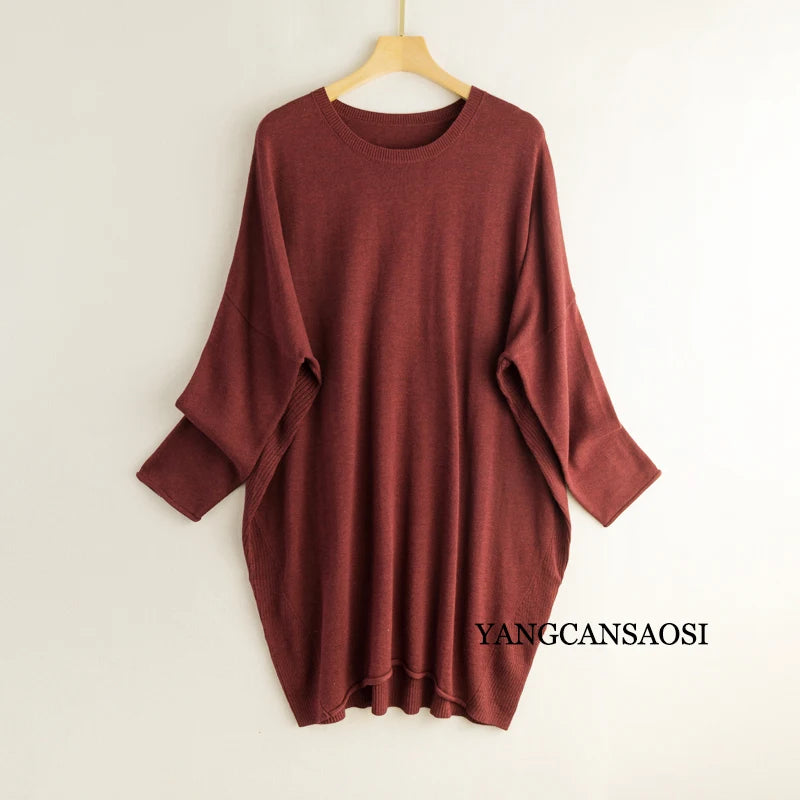 Mulberry Silk Cashmere Sweater Long Batwing Sleeve