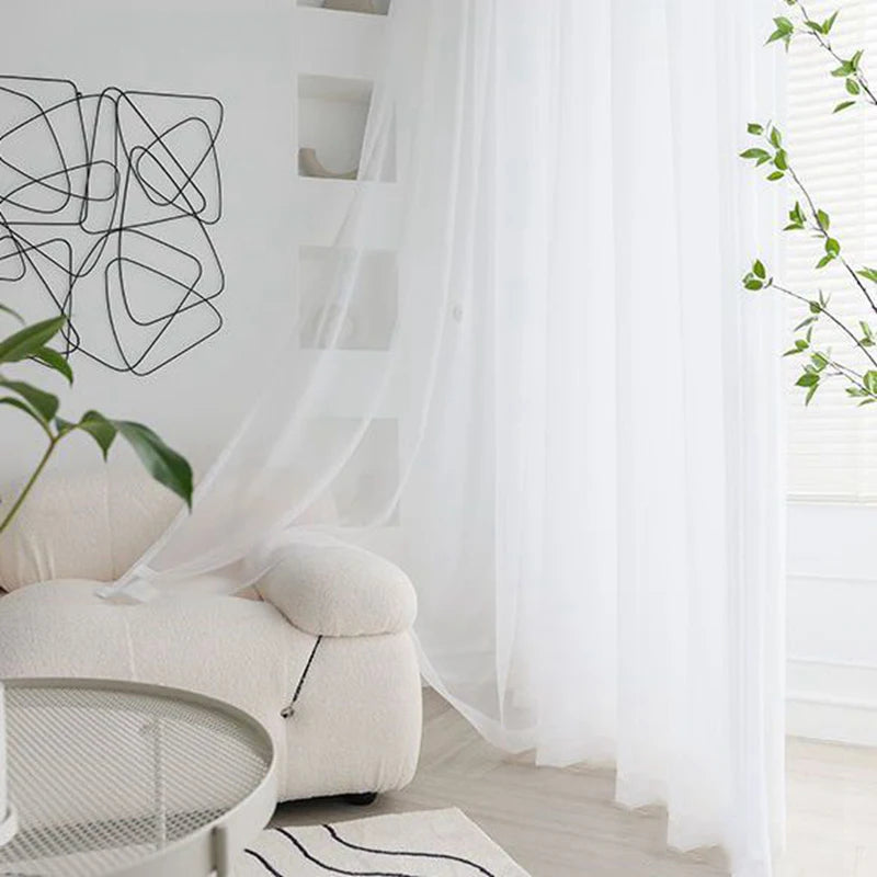 White Modern Sheer Curtains