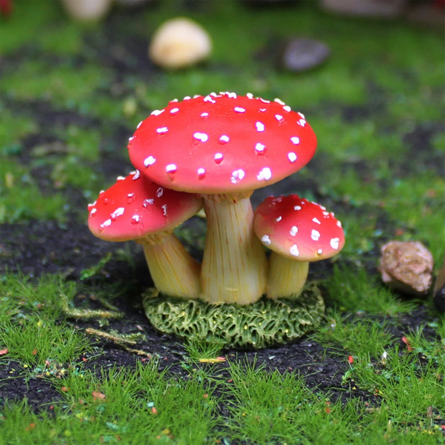 Mini Artificial Mushroom Figurine, Resin