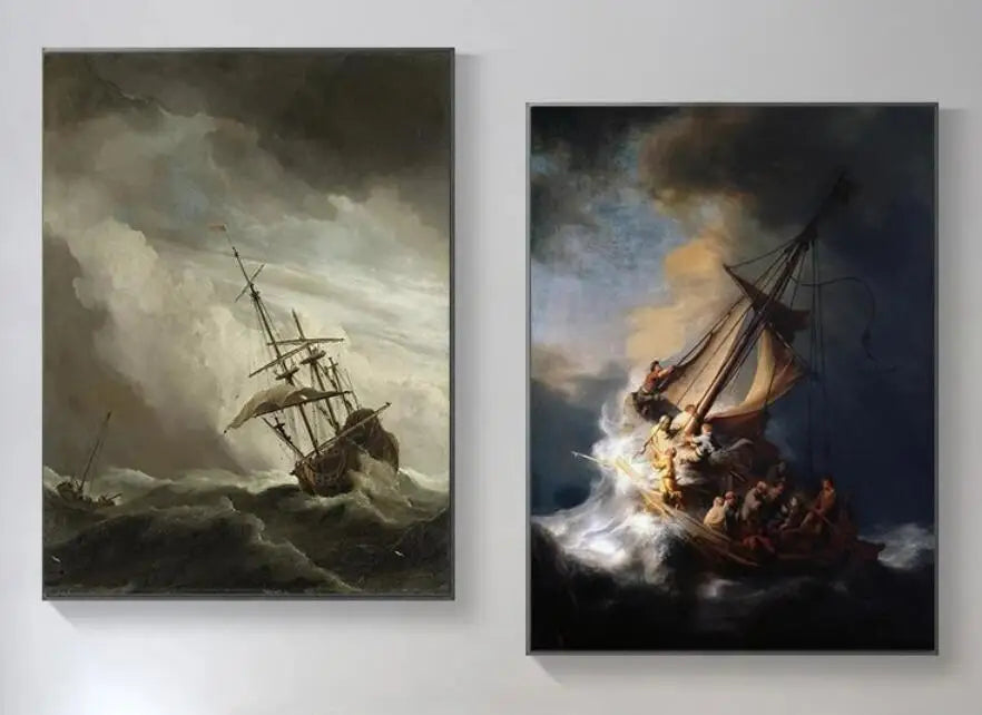 Famous The Storm Sea of Galilee  Rembrandt Canvas Print