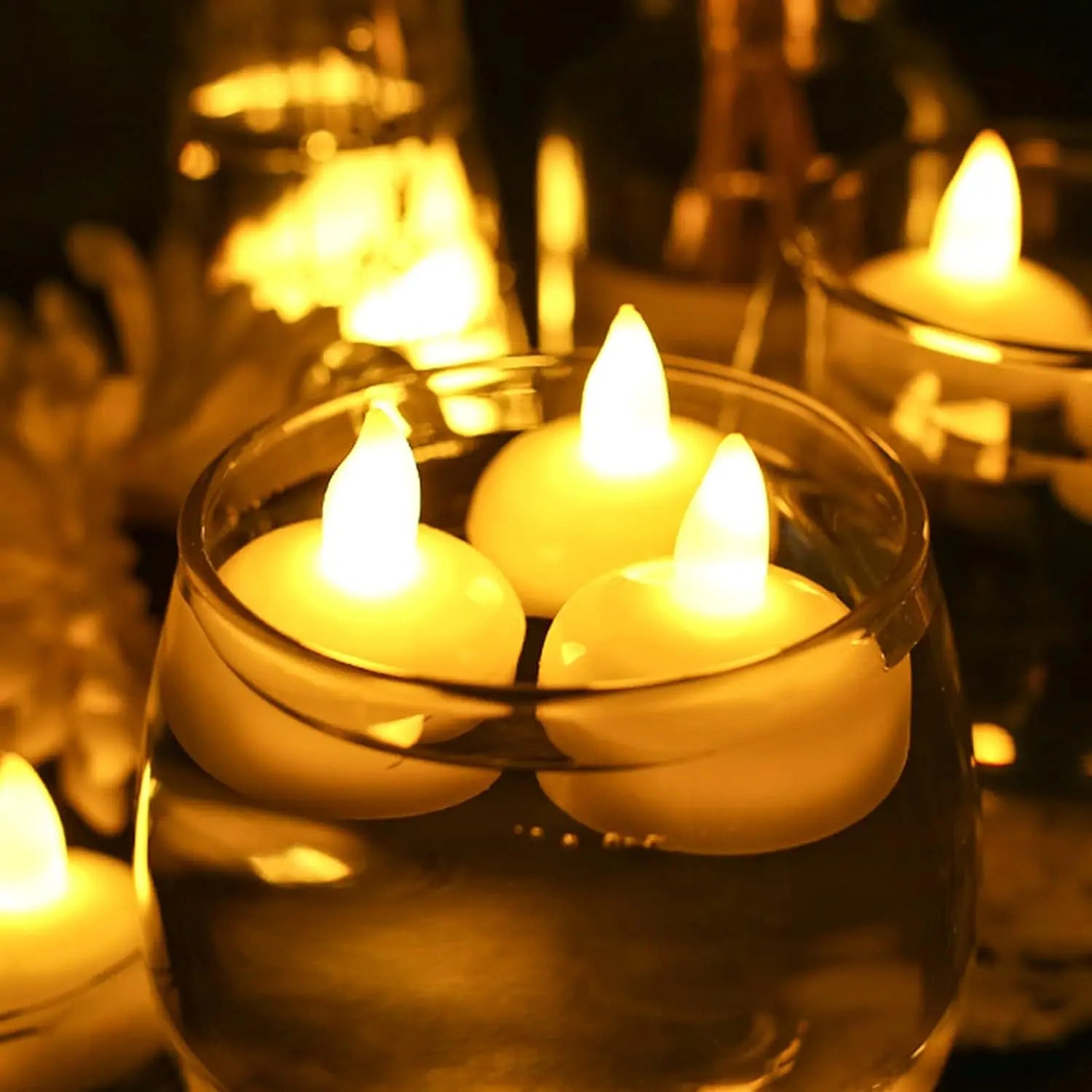 LED Flameless Floating Candle Battery Operated Waterproof Tealights