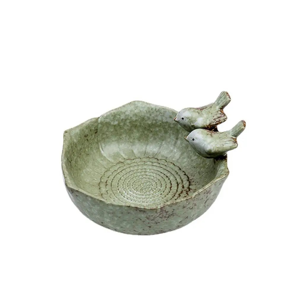 Ceramic Birdbath Bowl Bird Feeder Food Holder Container Bird Feeding Tray