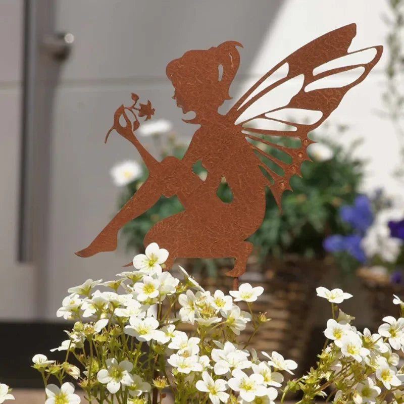 Butterfly Fairy Garden Metal Iron Craft Pendant Garden Decoration